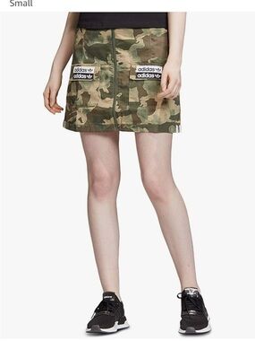 Adidas Originals Camo Mini Full Length Zip Brown Green S
